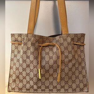 Gucci GG Canvas Drawstring Tote Bag